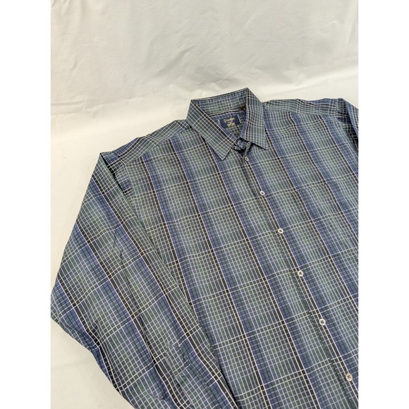 Gitman Bros Vintage Shirt Mens XL Blue Glenn Plaid Button Down Made in USA - Picture 2 of 8